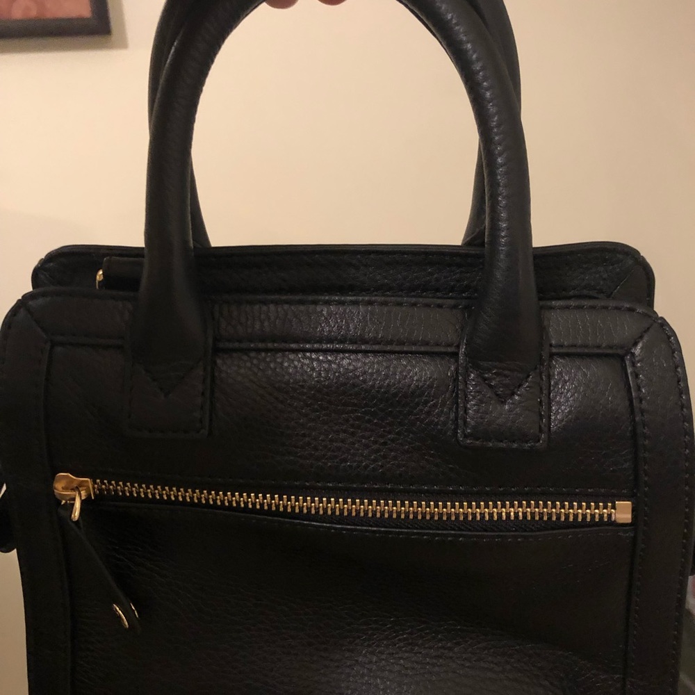 Vera Bradley Black Leather Purse with fur
